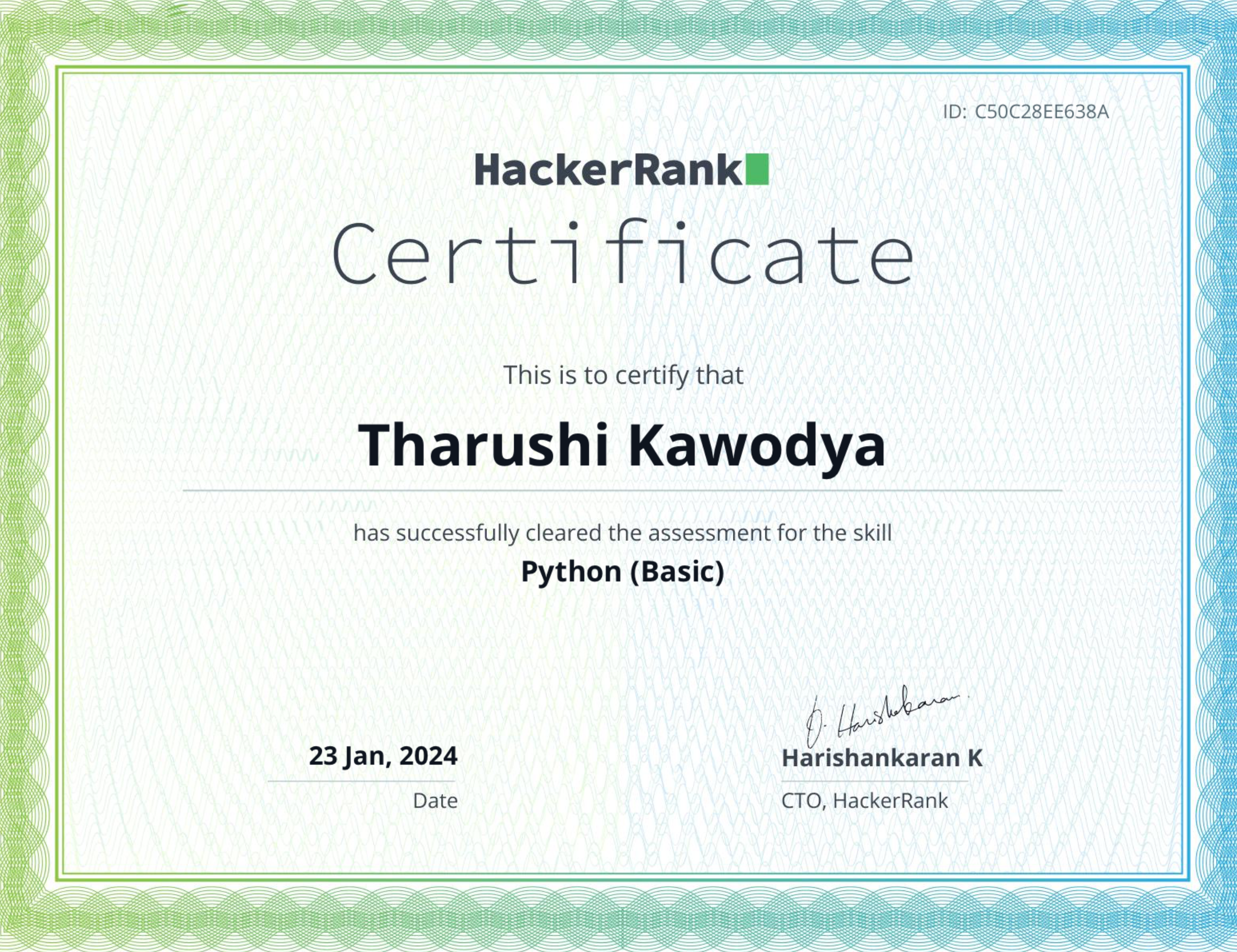 Certificates